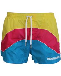 DSquared² - Dsqua2 Logo Print Men Beachwear Shorts Swimwear - Lyst