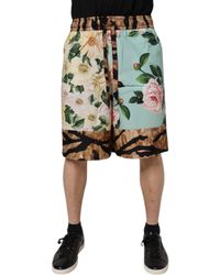 Dolce & Gabbana - Floral Animal Print Shorts - Lyst