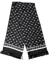 Dolce & Gabbana - Silk Crown Fringe Neck Wrap 173Cm X 32.5Cm Scarf - Lyst
