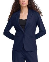 Ichi - Blue Cotton Blazer - Lyst