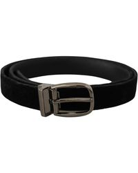 Dolce & Gabbana - Velvet Classic Logo Engraved Metal Belt - Lyst