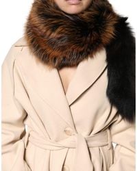 Dolce & Gabbana - Fox Fur Neck Warmer Winter Scarf - Lyst