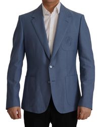 Dolce & Gabbana - Single Breasted Logo Blazer Jacket Linen - Lyst
