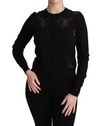 Dolce & Gabbana - Cashmere Lace Cardigan Sweater - Lyst