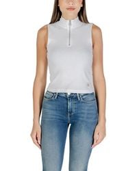 Calvin Klein - White Cotton Top - Lyst