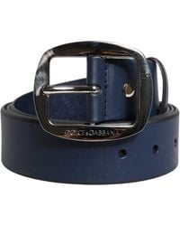 Dolce & Gabbana - Calf Leather Classic Metal Buckle Belt - Lyst