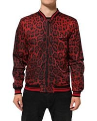 Dolce & Gabbana - Leopard Print Full Zip Bomber Jacket Clothing - Lyst