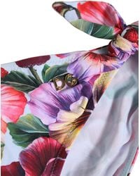 Dolce & Gabbana - White Floral Print Nylon Beachwear Bikini Bottom - Lyst
