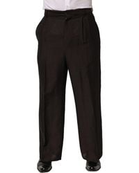 Dolce & Gabbana - Linen Straight Dress Trouser Pants Viscose - Lyst
