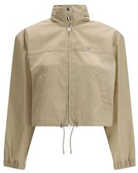 Prada - Beige Recycled Polyamide Shell Jacket - Lyst