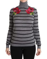 Dolce & Gabbana - Dolce Gabbana Gray Cashmere Silk Turtleneck Sweater - Lyst