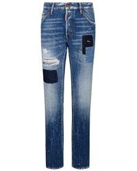 DSquared² - Blue Cotton Jeans & Pant - Lyst