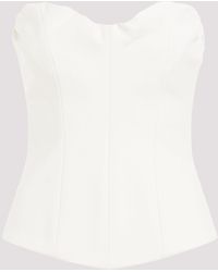 Victoria Beckham - White Corset Cotton Top - Lyst