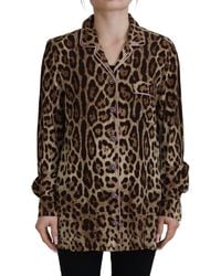 Dolce & Gabbana - Leopard Print Long Sleeves Blouse Top - Lyst
