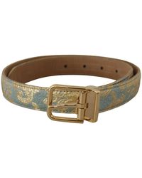 Dolce & Gabbana - Elegant Light Leather Belt With Buckle - Lyst