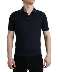 Dolce & Gabbana - Dark Blue Collared Short Sleeve Polo T - Lyst