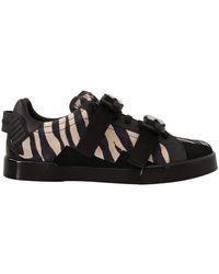 Dolce & Gabbana - Zebra Suede Low Top Fashion Sneakers - Lyst