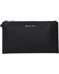 Michael Kors - Black Leather Clutch Bag - Lyst
