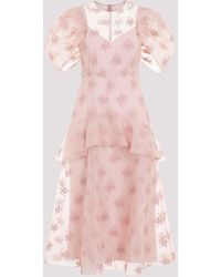 Erdem - Ballet Pink Silk Short Sleeves Peplum Detail Dress - Lyst