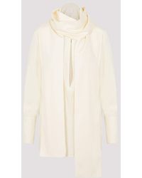 Givenchy - White Cream Silk Foulard Blouse - Lyst