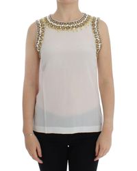 Dolce & Gabbana - Crystal Embellished Tank Top - Lyst