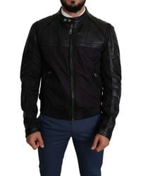 Dolce & Gabbana - Elegant Bomber With Leather Accents - Lyst