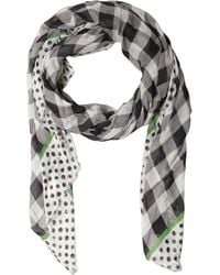 Dolce & Gabbana - Black White Napoli Modal Check Shawl Scarf - Lyst