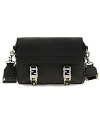 Fendi - Black Calf Leather Bos Taurus Shoulder Bag - Lyst