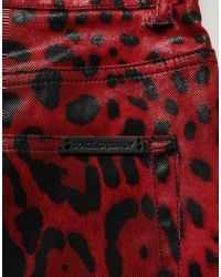 Dolce & Gabbana - Red Leopard Cotton 5 Pockets Trouser Jeans - Lyst