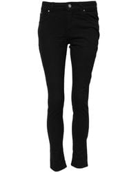 Dolce & Gabbana - Black Cotton Skinny Mid Waisted Denim Jeans - Lyst
