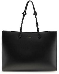 Jil Sander - Black Calf Leather Bos Taurus Shoulder Bag - Lyst