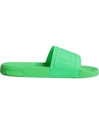 Dolce & Gabbana - Leather Slides Sandals Beachwear Shoes - Lyst