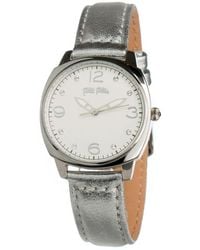 Folli Follie - Gray Leather Watch - Lyst