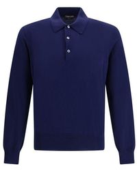 Tom Ford - Blue Cotton Polo Shirt - Lyst