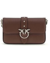 Pinko - Shoulder Bag Baby Love Burgundy Calf Leather - Lyst