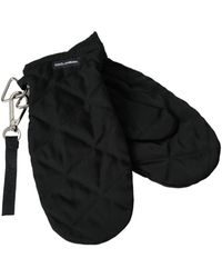 Dolce & Gabbana - Quilted Nylon Wrist Length Mitten Gloves - Lyst