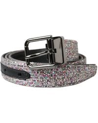 Dolce & Gabbana - Multicolor Embellished Silver Metal Buckle Belt - Lyst