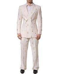 Dolce & Gabbana - White Wool Slim Fit Formal 2 Piece Men Suit - Lyst
