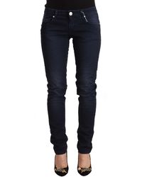 Acht - Blue Washed Cotton Low Waist Slim Fit Denim Jeans - Lyst