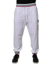 Dolce & Gabbana - White Italia Cotton Jogger Sweatpants Pants - Lyst