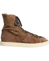 Dolce & Gabbana - Brown Corduroy High Top Oxford Boots - Lyst
