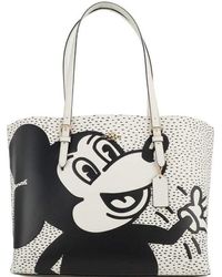 COACH - (C6978) Mickey Mouse X Keith Haring Mollie Large Leather Shoulder Tote Bag - Lyst