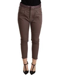 CYCLE - Brown Mid Waist Cropped Skinny Stretch Trouser - Lyst
