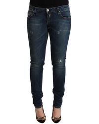 Acht - Blue Washed Low Waist Slim Fit Denim Jeans - Lyst