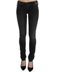 John Galliano - Black Washed Low Waist Slim Fit Skinny Denim Pants Jeans - Lyst