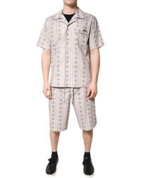 Dolce & Gabbana - Floral Print Cotton Pajama Set Sleepwear - Lyst