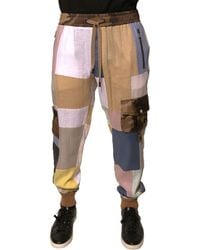 Dolce & Gabbana - Multicolor Patchwork Jogger Sweatpants Pants - Lyst