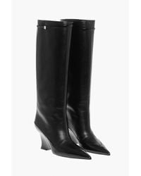 Givenchy - Wedge Heel Raven Leather Boots 9cm - Lyst