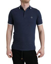 Dolce & Gabbana - Elegant Crown Embroidered Polo T-Shirt - Lyst