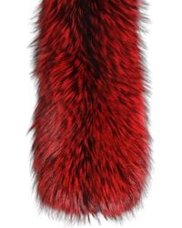 Dolce & Gabbana - Red Fox Fur Neck Wrap Warmer Winter Scarf - Lyst